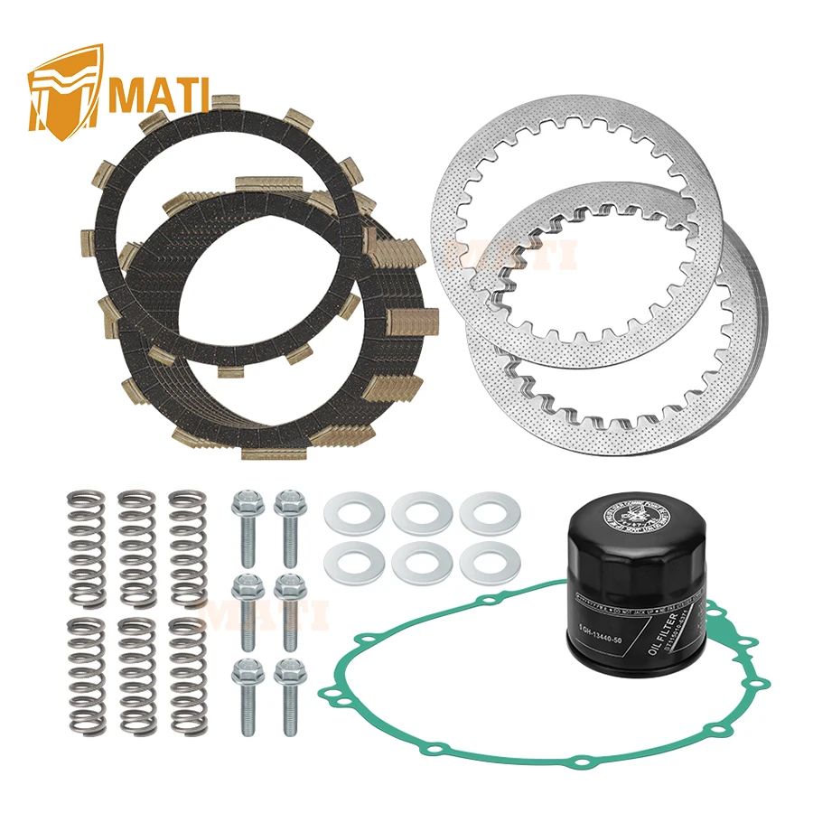 

M MATI Heavy Duty Clutch Friction Plates Kit w/Gasket For Yamaha YZF-R6 YZF-R6S FZS6 FZ6 2003-2009 5SL-16321-00-00