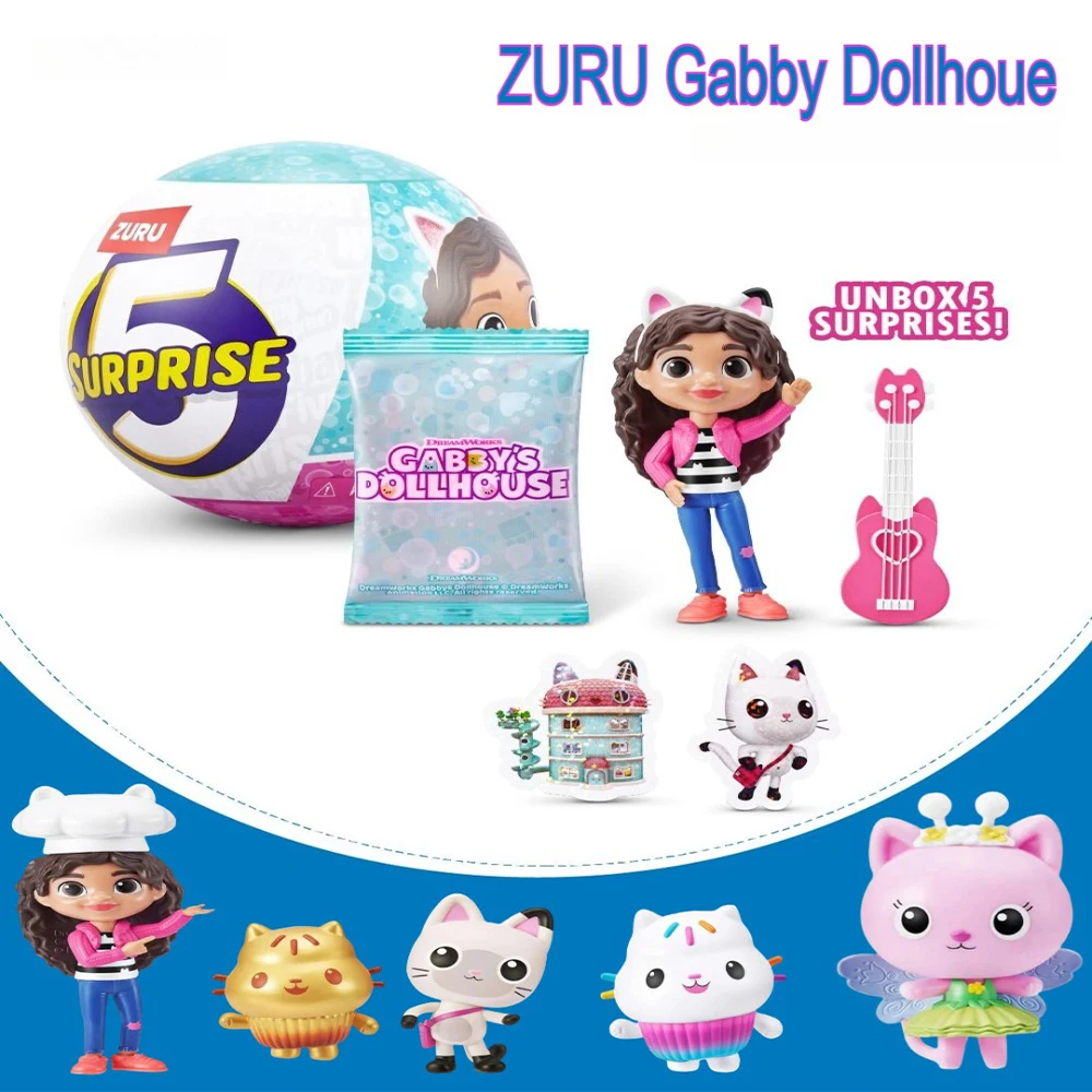 

Zuru 5, кукольный домик-сюрприз Gabbys, игрушки-сюрприз, слепая коробка, игрушки для девочек, слепая коробка, миниатюрная игрушка-симулятор, милый подарок для девочек