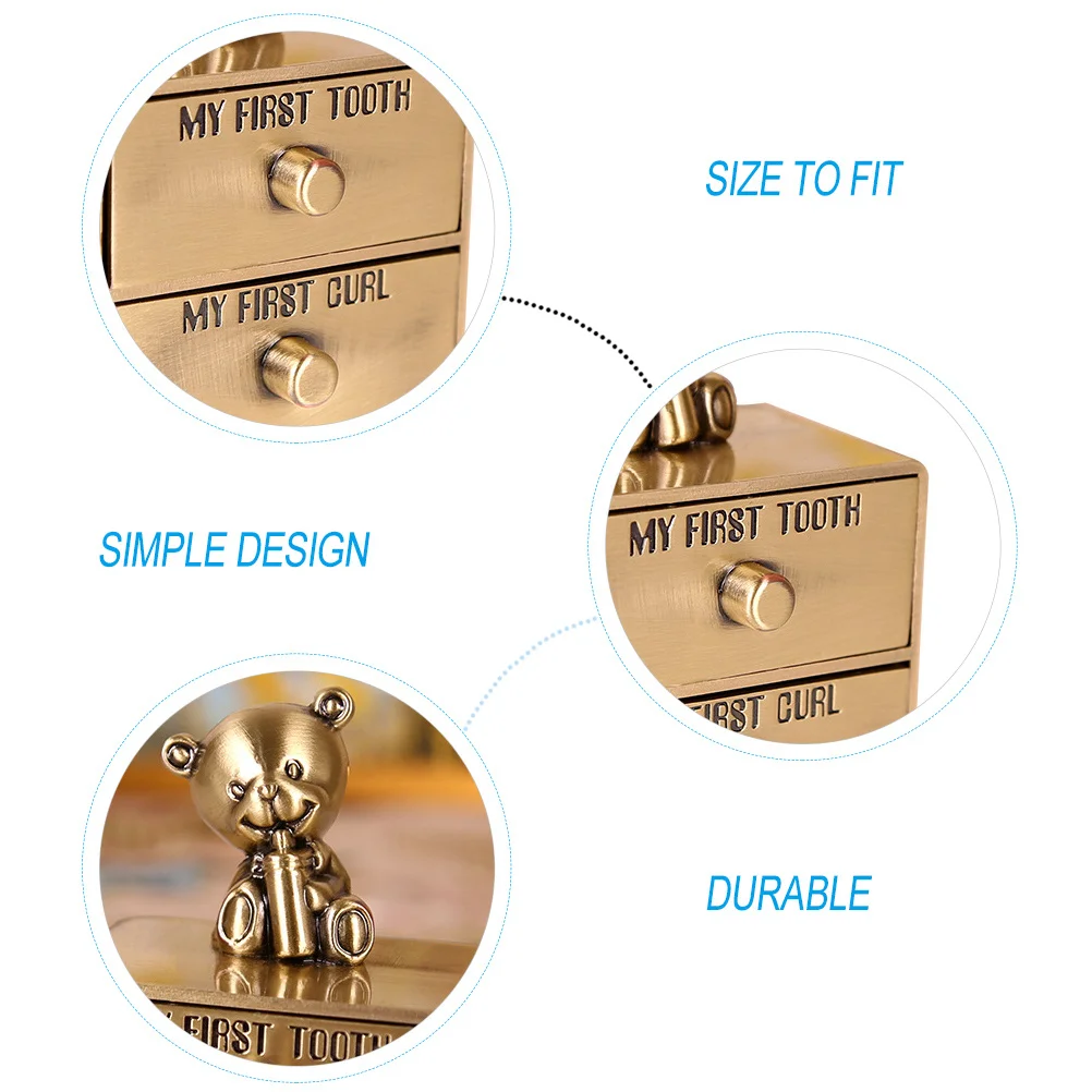

Baby Tooth Keepsake Box Premium Zinc Alloy Cute Animal Design Portable First Teeth Storage Container For Kids Gift