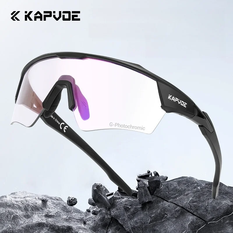

Kapvoe Photochromic Cycling Glasses Lighteight UV400 Sunglasses for Men Women Bike MTB Outdoor Eyewear Riding Driving Running
