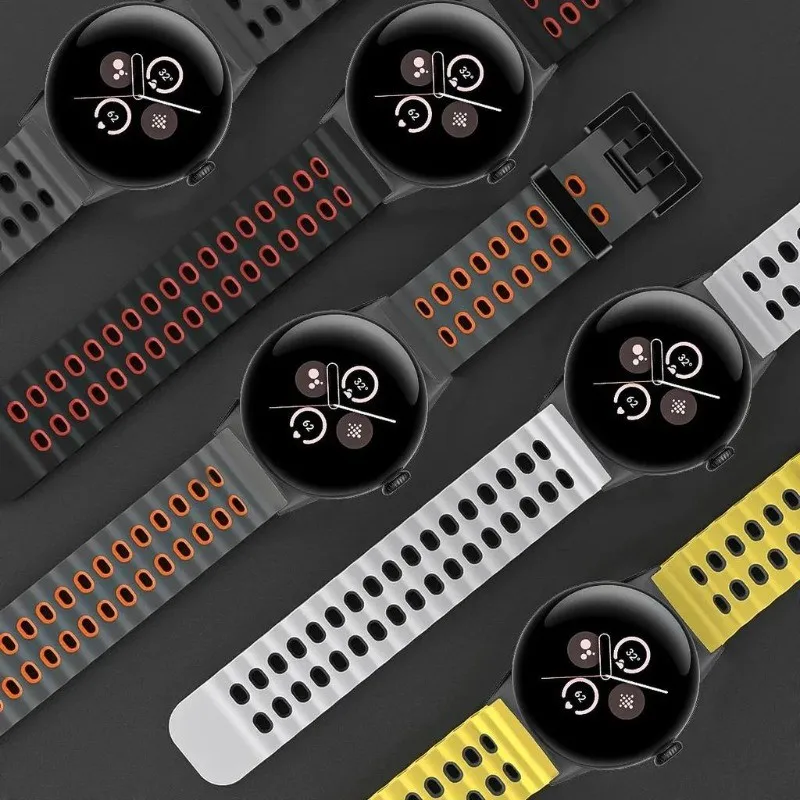 البحرية المحيط الفرقة لساعة جوجل بيكسل 4/3 45 مللي متر نغمتين ديليكون حزام لساعة بكسل 3/4 45 مللي متر تنفس الرياضة سوار #5