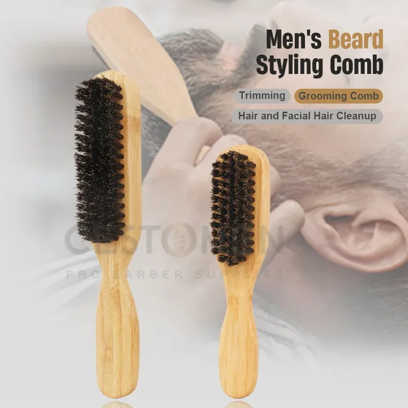 Cepillo de afeitar de barba con mango de madera para hombre, plumero de cuello para corte de pelo, cepillos de limpieza, peine de peinado, herramientas de peluquero, nuevo
