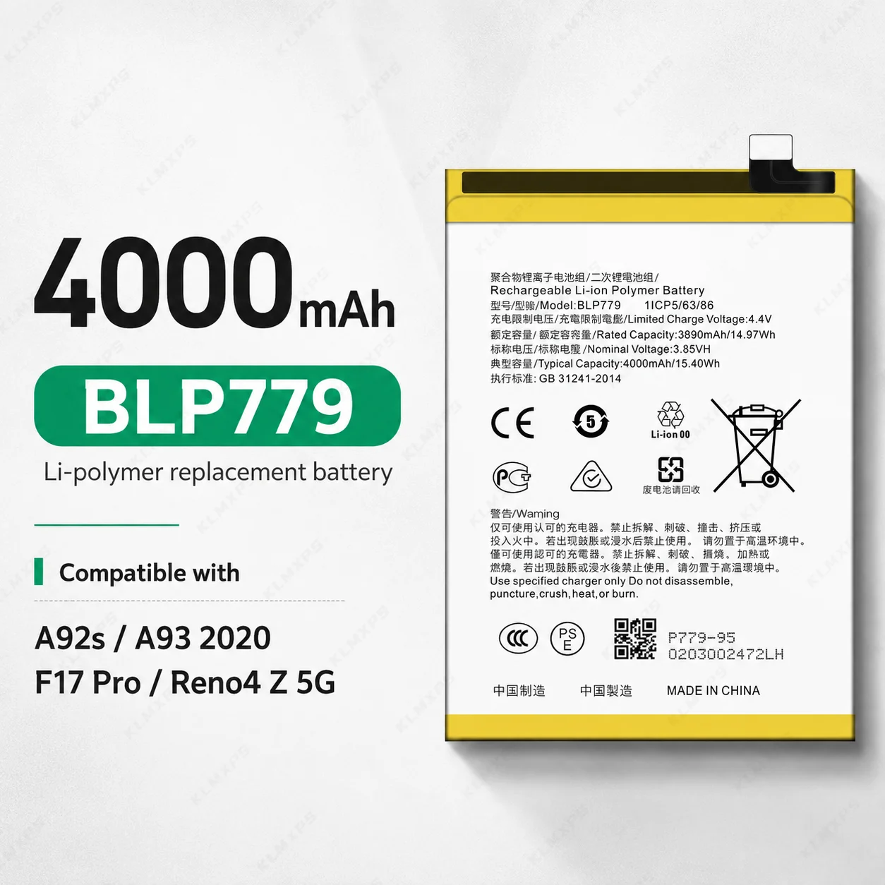 Replacement Phone Battery BLP819 BLP779 BLP737 BLP735 BLP717 For OPPO Reno 5 5Z 4Z 2F 2Z Reno Z 2 A93 F17 Pro