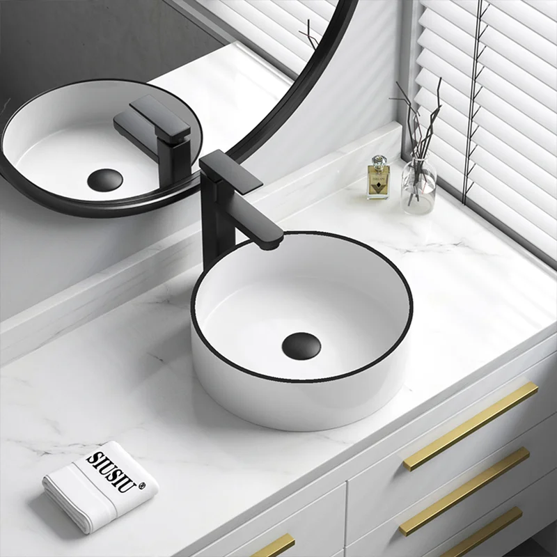

Elegant Ceramic Vessel Sink, Round Design Ceramic Wash Basin - Ideal for Modern Bathroom Fixtures, Suitable for Dressing Rooms, Vanities, Bathrooms