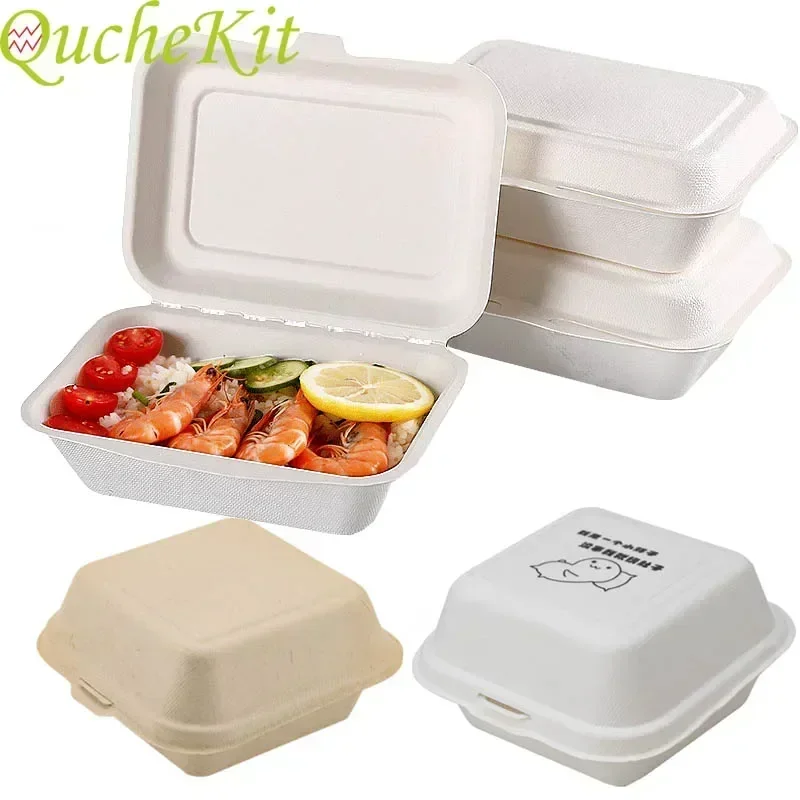 Disposable Eco-Friendly Lunch Box Prep Packaging Food Container Bento Box Wedding Baby Shower Easter Party Cake Packing Boxes