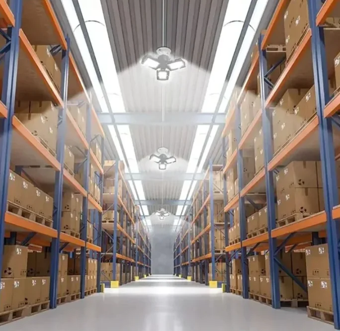 Adjustable LED garage lamp |3 panel ceiling lamp design sunlight deformable home/workshop/basement decoration lighting