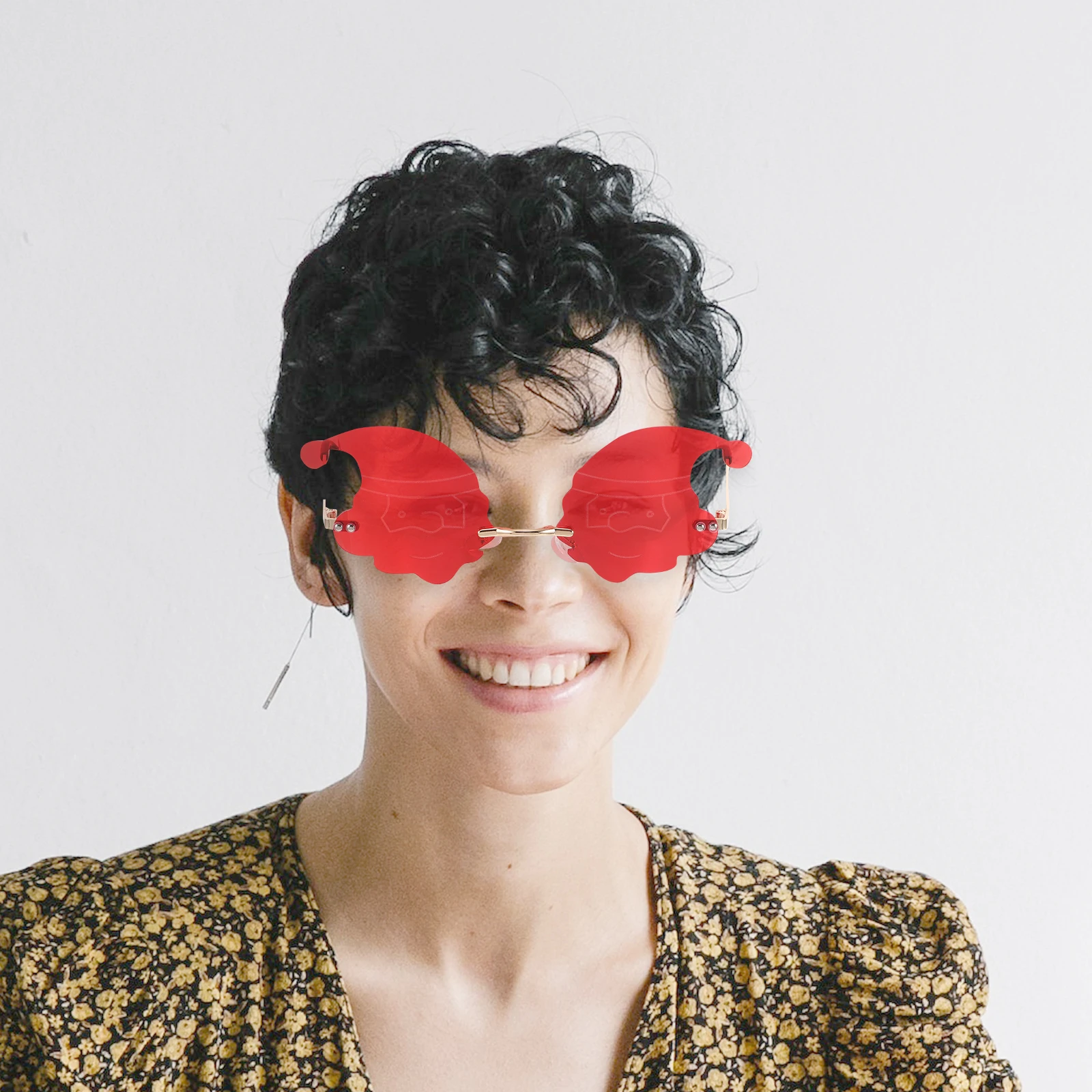 

Santa Hat Glasses Decorative Sunglasses Christmas Party Favor Creative Photo Prop