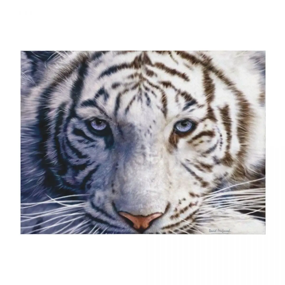 

White Tiger Eyes Throw Blanket Stuffeds Vintage Moving Blankets