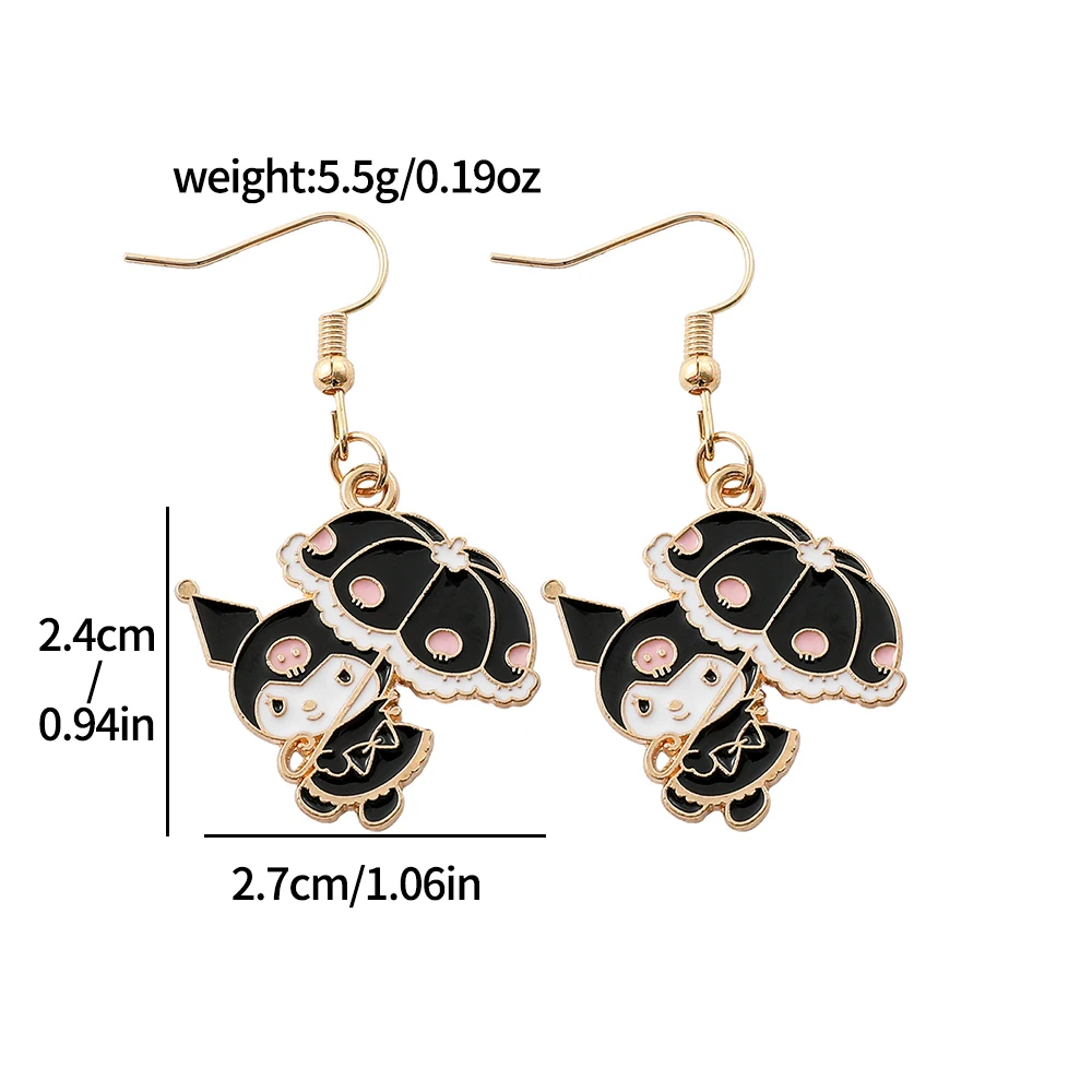 Sanrio Anime Characters Melody Kuromi Earrings Cute Cinnamon Hello Kitty Ear Studs for Women Girls Birthday Jewellery Gifts