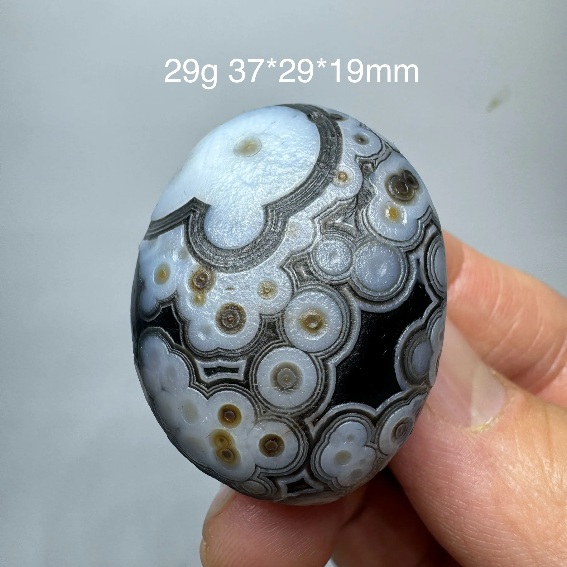 Natural Black Sardonyx Gobi Agate Alxa Eye Rock Mineral Specimen Energy Crystal Chakra Reiki Healing Stone Desk Decor NN1-32