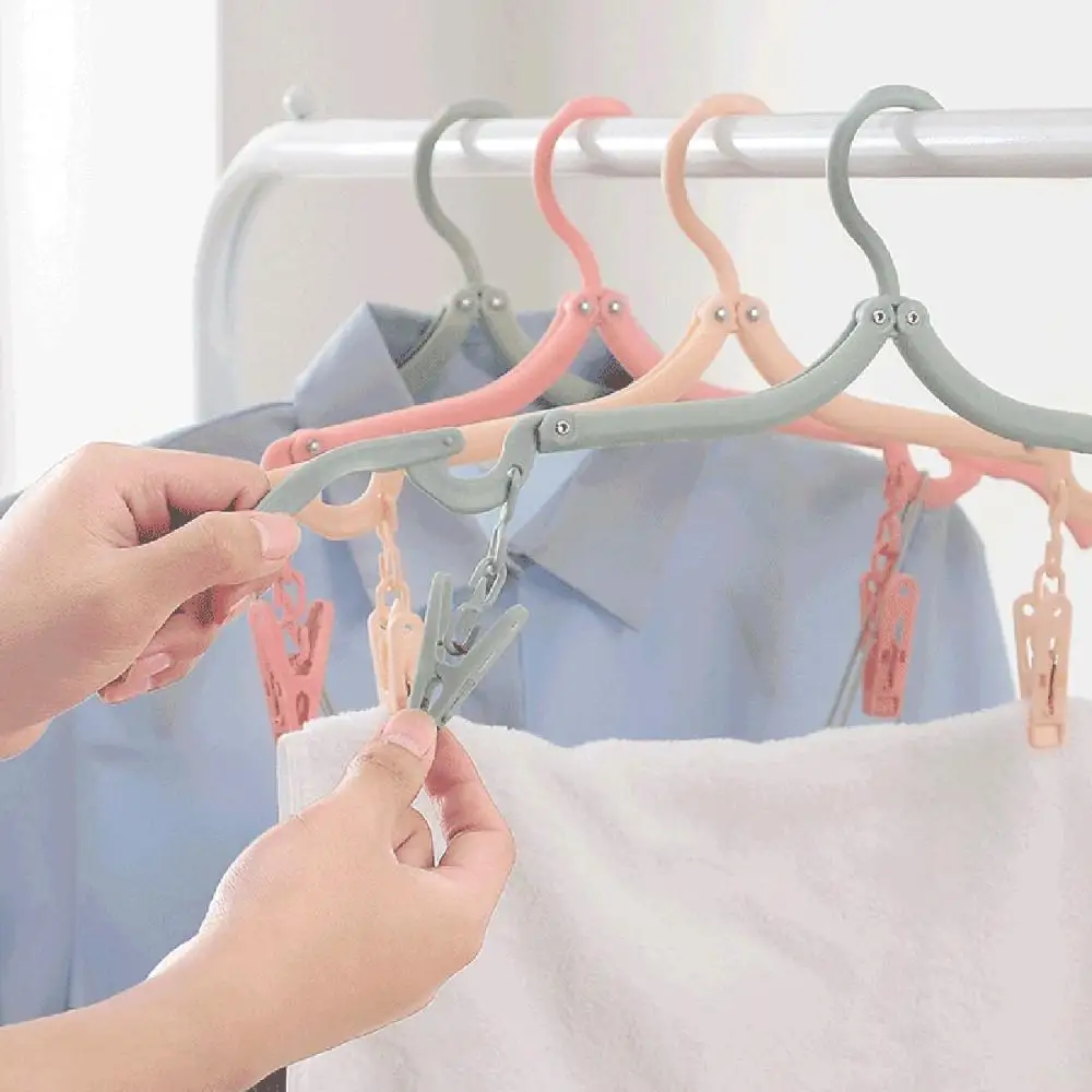 

Non-slip Creative Portable Foldable Folding Mini Hanger Dryer Clothes Clips Drying Rack