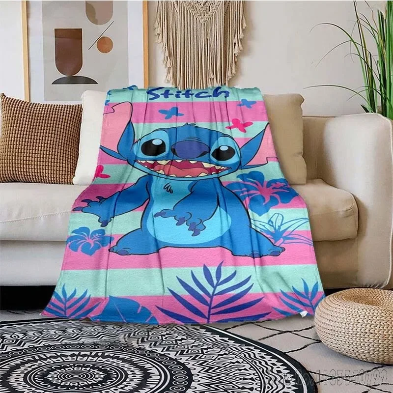   Manta de dibujos animados Stitch, cómoda, suave, portátil, para viaje, Picnic, regalo para familia o amigos