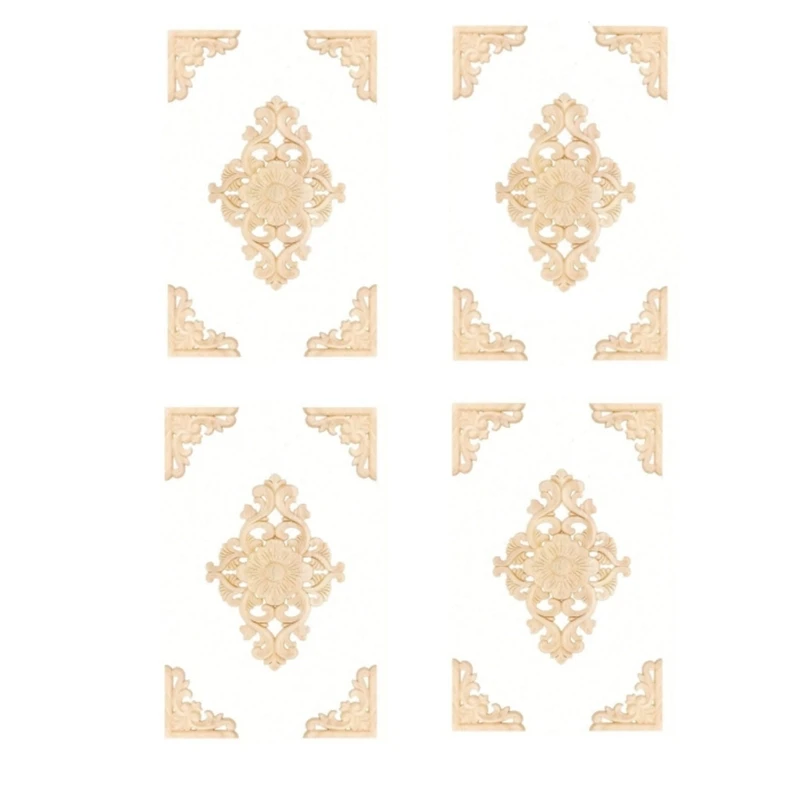 Carved Unpainted European Carved Appliques Furniture Decorative Onlays high quality