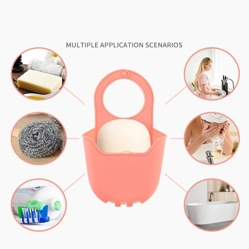 Adjustable Silicone Sink Storage Sink Hangings Storage Bag Dish Sponge Holder Soap Dish Drainer Versatile Home