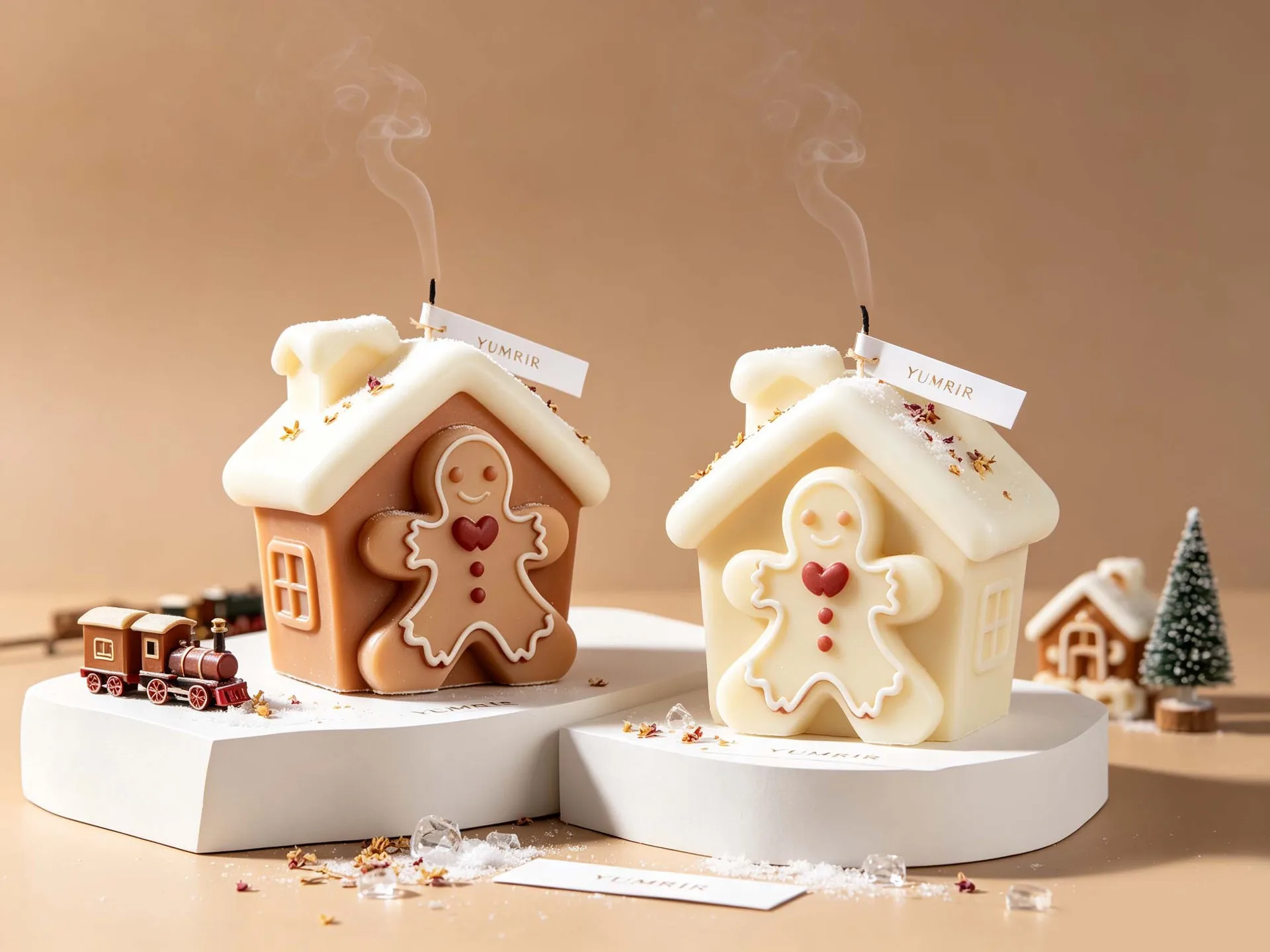 Christmas Gingerbread House Silicone Mold Easy Demold DIY Aroma Candle Epoxy Resin Plaster Winter Holiday Table Ornament Mould view 6