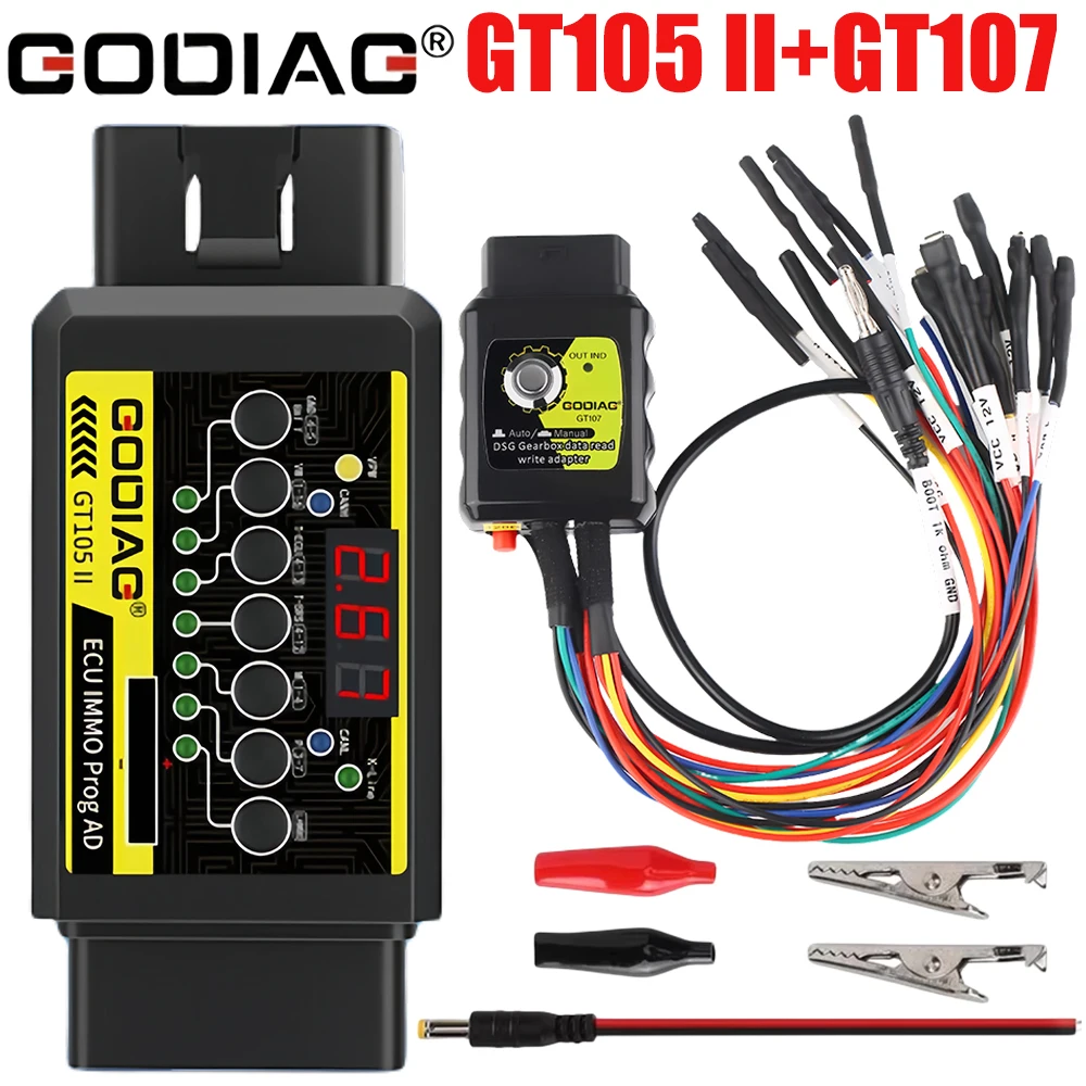 GODIAG GT107 DSG Gearbox Adapter with GT105 II IMMO Prog AD For DQ250, DQ200, VL381, VL300, DQ500, DL501, Benz, BMW