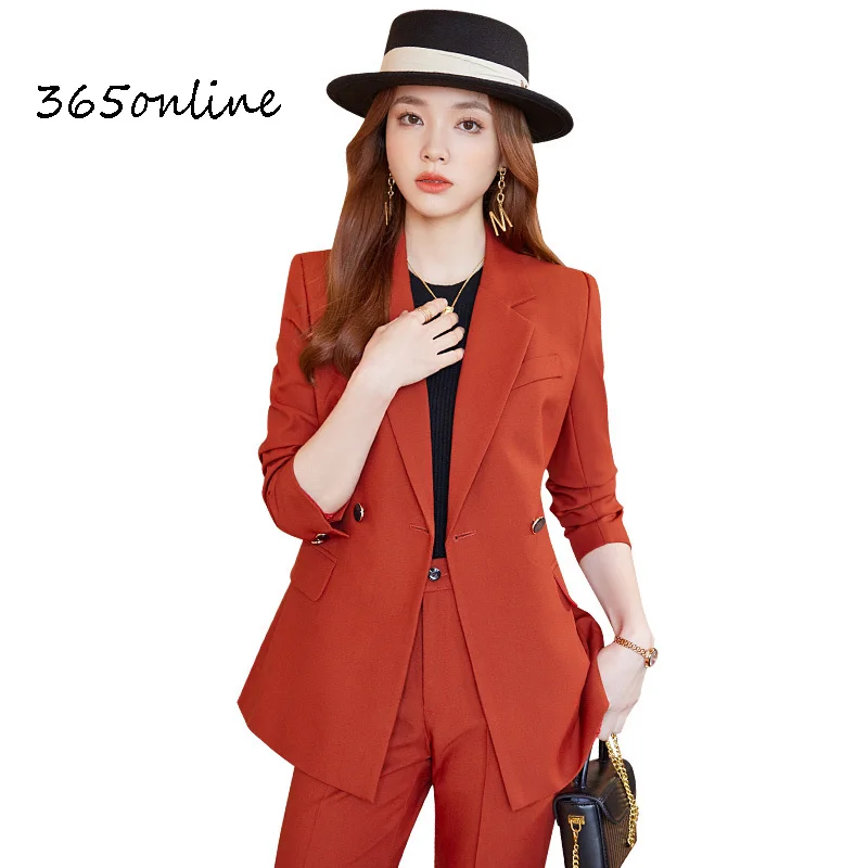 

Women Business Suits with Pants and Jackets Coat Autumn Winter Novelty OL Styles Professional Pantsuits Blazers Trousers Set