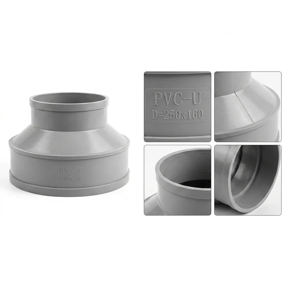PVC Drain Coupling Adapter for Managing Flow Between Pipes of Different Diameters in Standard Plumbing Layouts