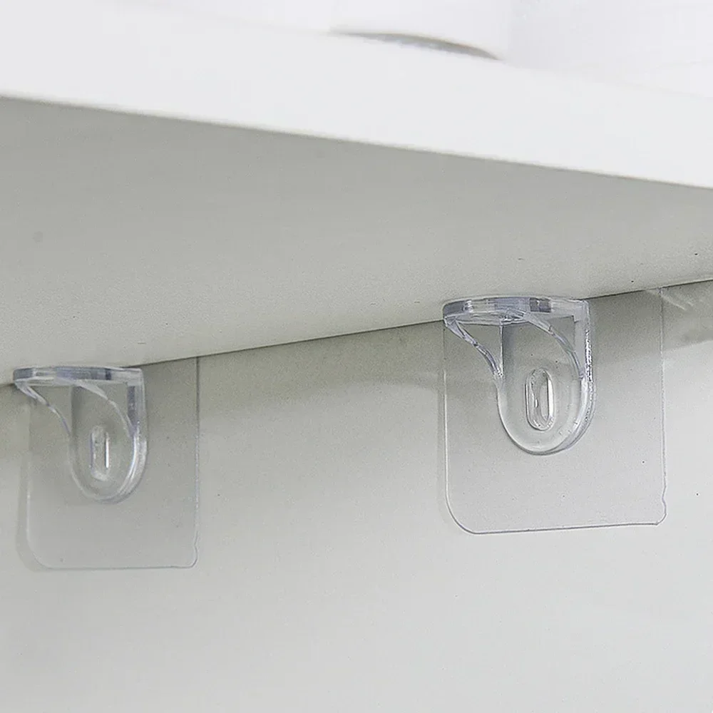 30/1pcs Strong Load-Bearing Hook Adhesive Shelf Support Hooks Punch-Free Partition Plate Holder Without Trace Bracket Home Tools