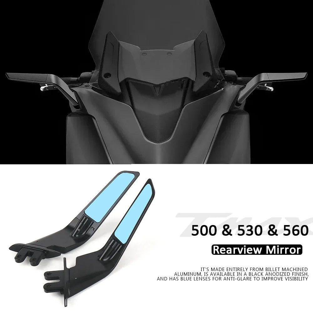 For T-MAX 500 2004-2012 TMAX 530 2012-2019 T-Max560 2020 2021 Motorcycle Rearview Mirror Invisible Sports Winglet Wind Wing Kit