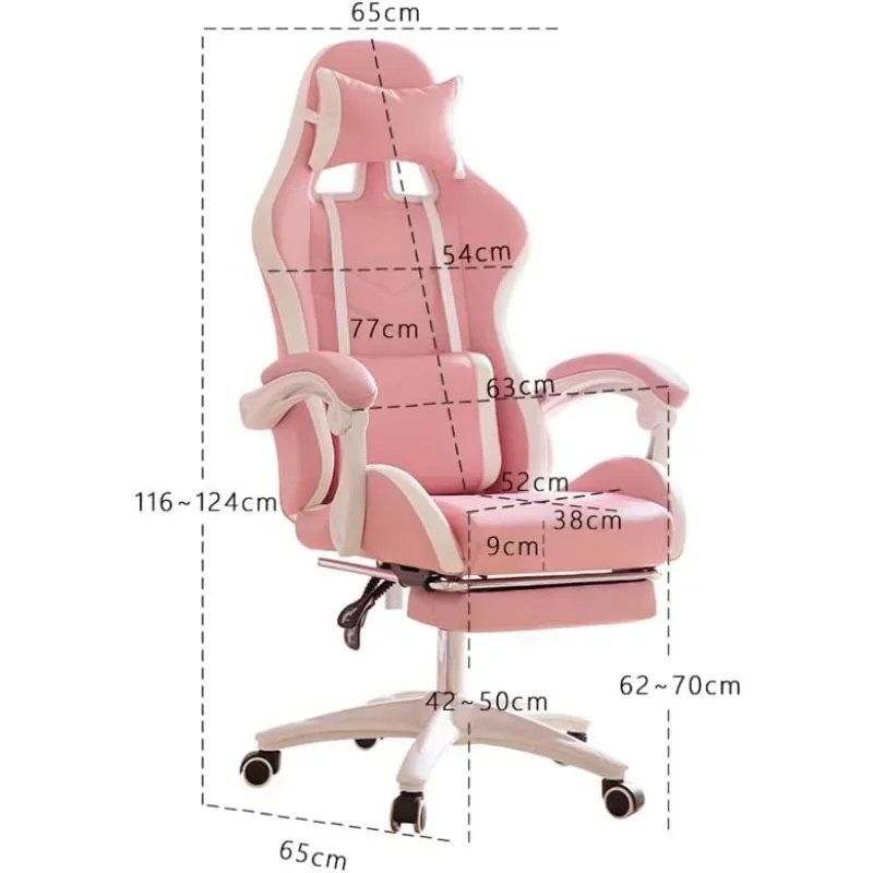 Gaming Chair with footrest, Video Game Chairs Leather High Back Racing Computer Office Desk Chair with Lumbar Support ,Headrest