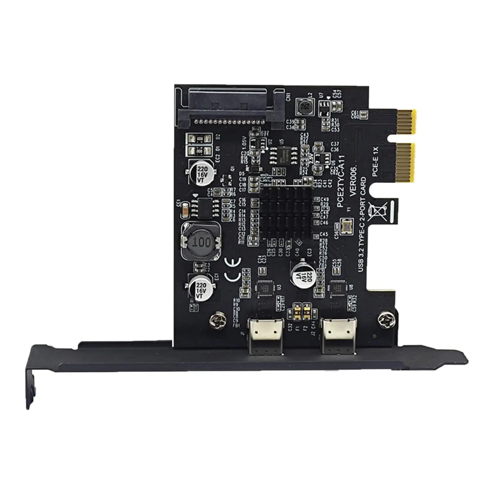 بطاقة توسيع USB3.2 ذات منافذ مزدوجة من النوع C PCI E احترافية للكمبيوتر المكتبي