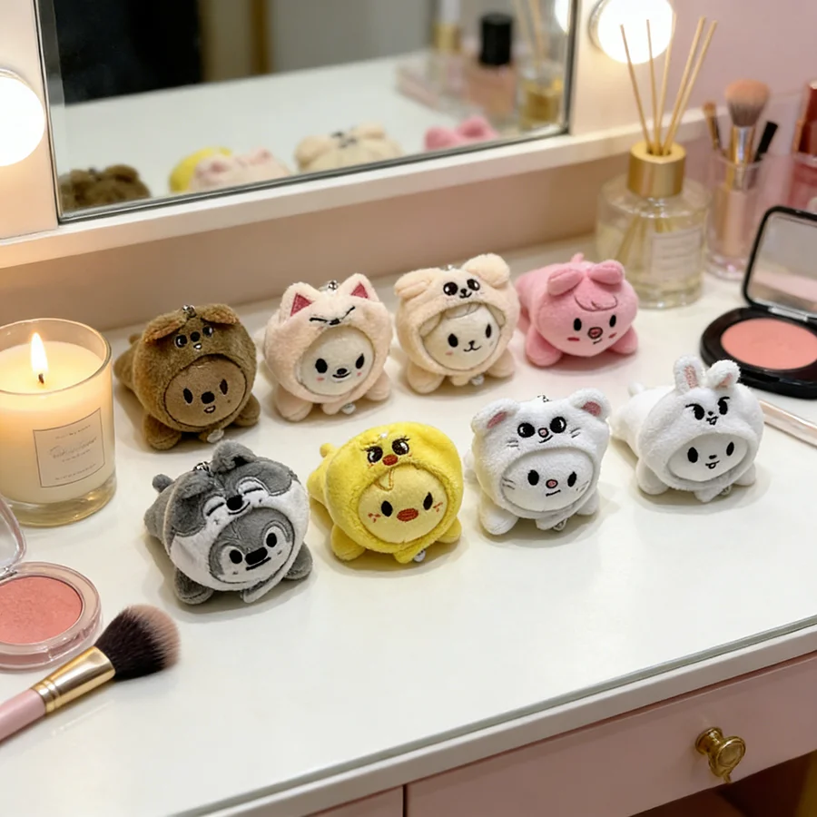 

New 10cm Baby Party Clothing SKZOO Keychain Stray Kids Square Can Pendant Small Doll Fan Collection Gift Plush Toy Doll Keychain