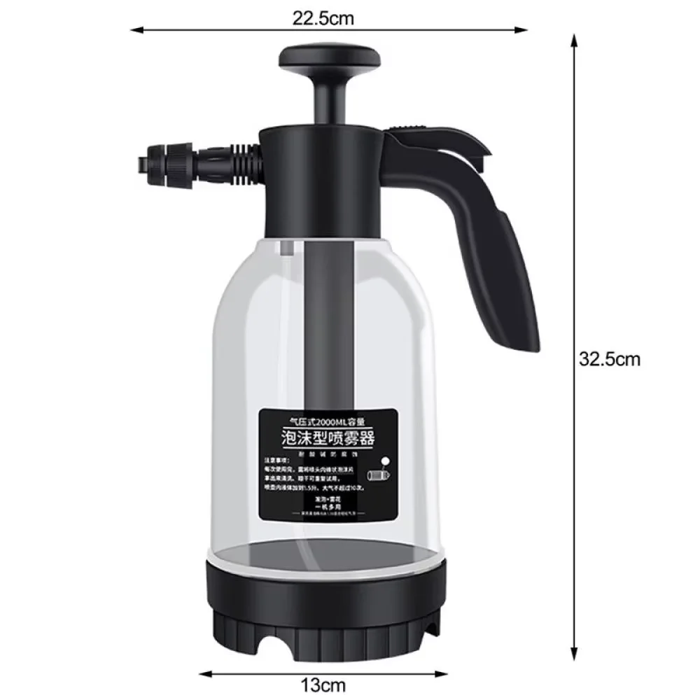 جديد 2 لتر 2L غسالة الزجاج الأمامي رغوة رذاذ يمكن رذاذ غسيل السيارات المحمولة يمكن الأحماض والقلويات مقاومة رذاذ ضغط الهواء اليدوي