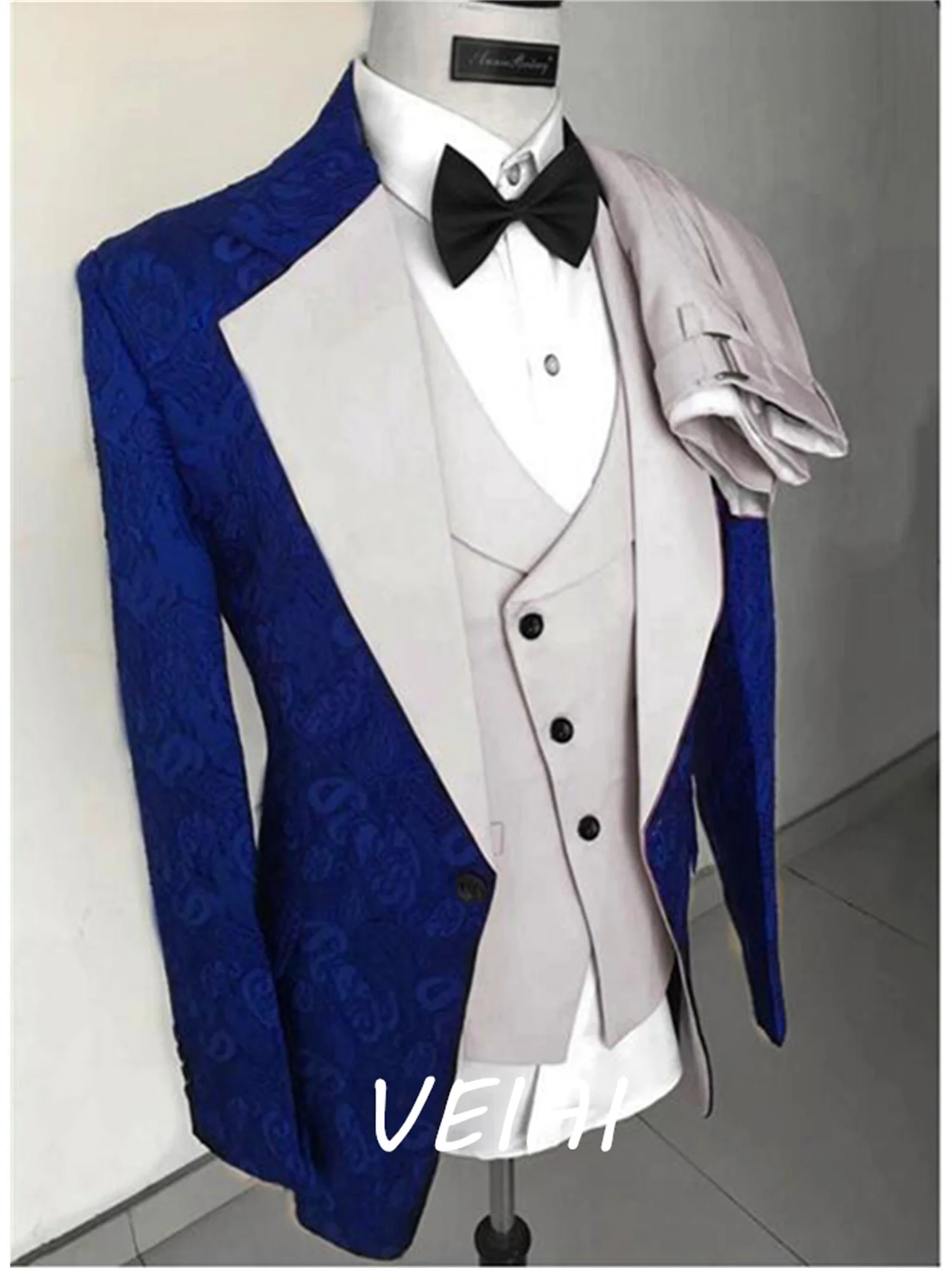 

Customized Bridegroom Formal Dinner Party Men Suits Elegant Men's Business Suits Single Breasted 3 Pieces(Jacket+Pant+Vest)traje