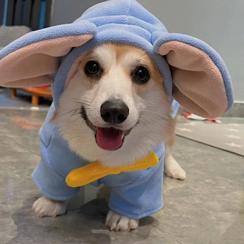 Cute Dog Small Flying Elephant Sweater Autumn Winter Thickened Small Medium Dog Warm Clothes corgi Pet Winter Pullover Sweater