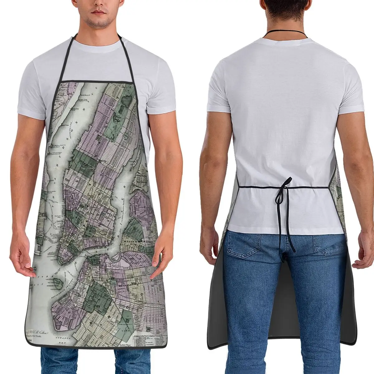 

Карта Нью-Йорка (и прилегающих районов) 1866 года. Водонепроницаемый кухонный фартук для шеф-поваров, для приготовления пищи и уборки, для женщин и мужчин.