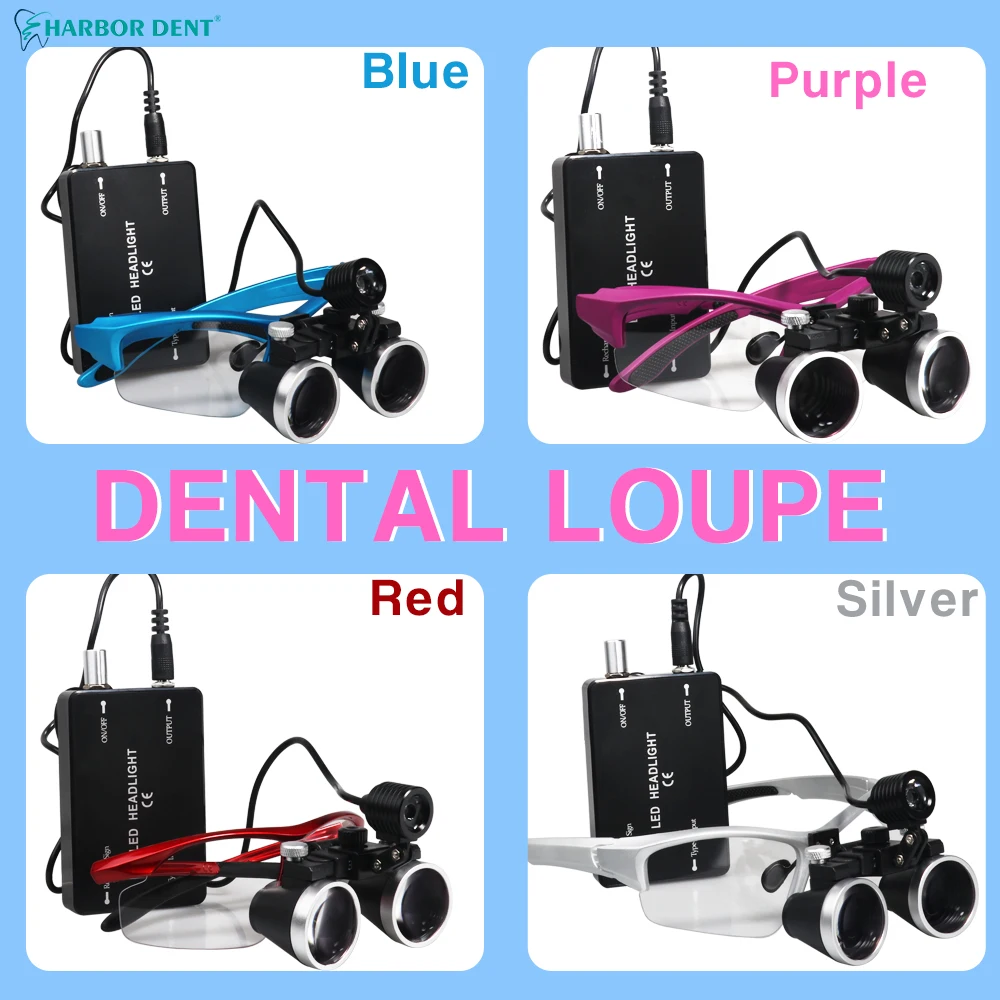 2.5X/3.5X Dental Loupe Binocular Magnifying with LED Light Glasses Surgical Magnifying Glass Dental Medical Magnifying Glass