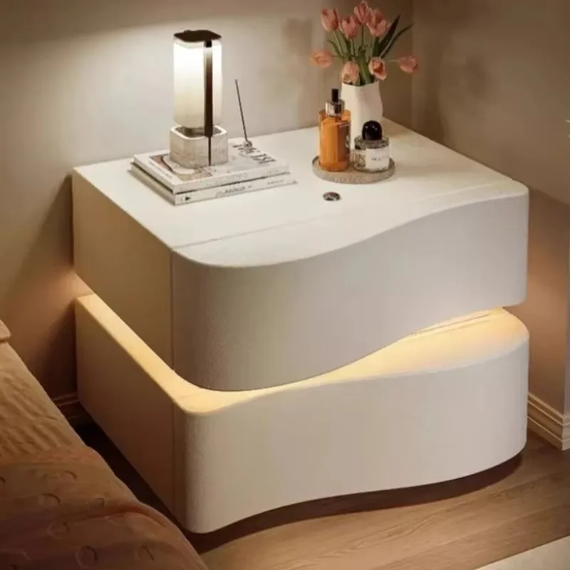 منضدة تخزين جمالية لغرفة النوم الاسكندنافية تصميم حديث طاولة بجانب السرير فاخرة أثاث فندق من الخشب البسيط Mesitas De Noche #5