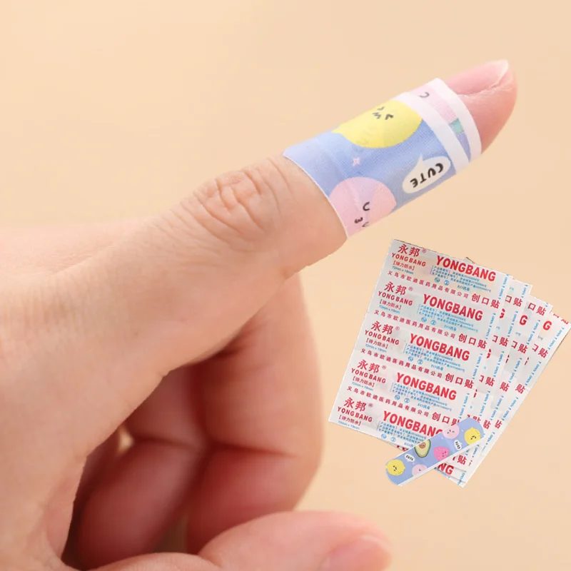 100Pcs Ademend Waterdicht Ehbo Bandage Band Aid Hemostase Lijm Wondverband Plakken Medische Pleisters Pleister