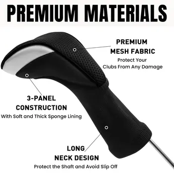 Coprimazze da golf per ibridi di legni, confezione da 1/2, coprimazze protettivi con etichette intercambiabili. 10 best sales copritesta in legno - №1