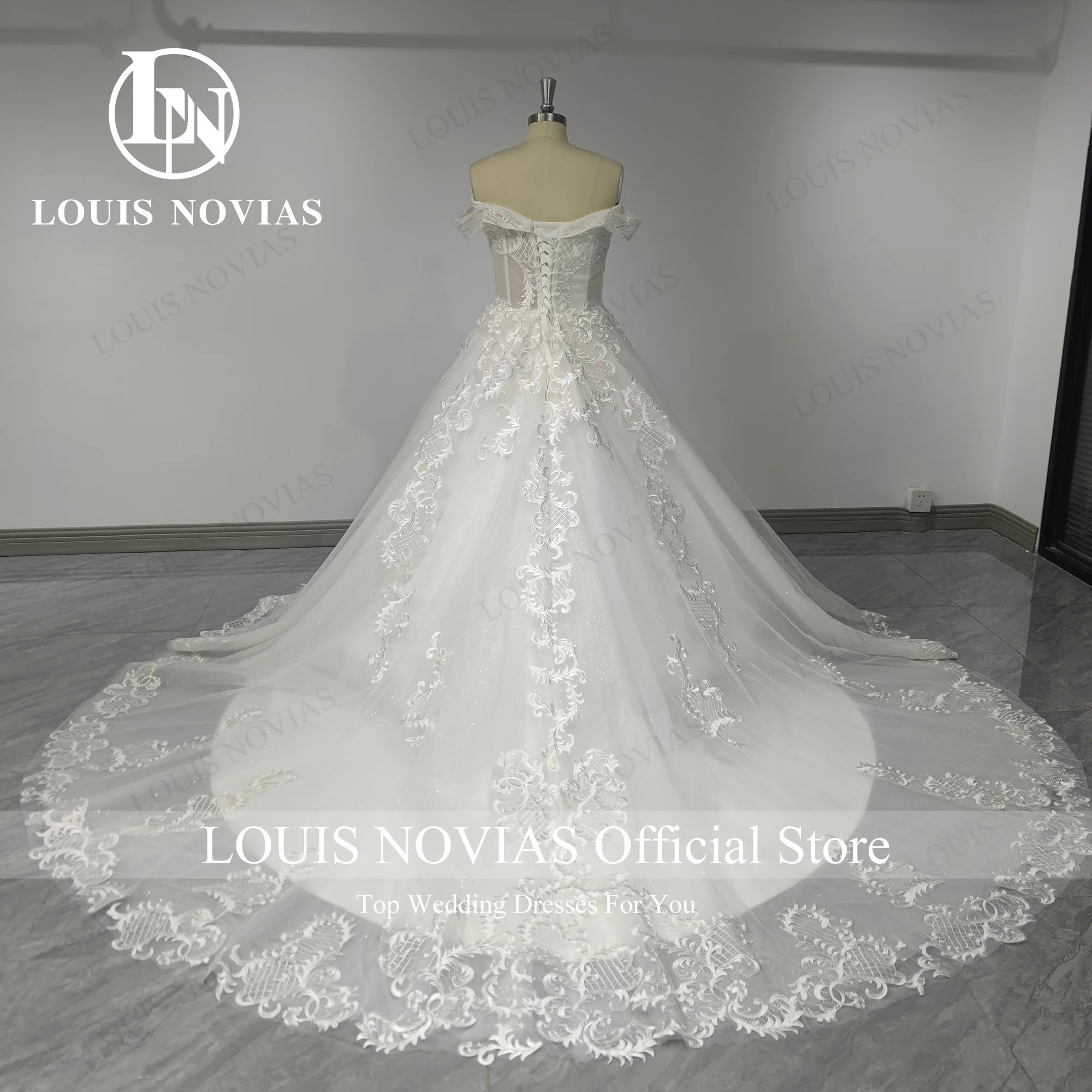 LOUIS NOVIAS Ball Gown Wedding Dress 2023 Off The Shoulder Beading Sequined Embroidery Sweetheart Wedding Gown Vestidos De Novia