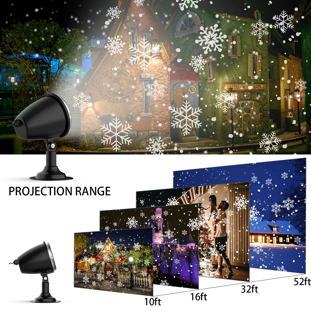 Lovely Outdoor Animated Snowflake Lights For Chirstmas Stylish Xmas Decorative Projection Lamp For Lawn Garden Ambient Light