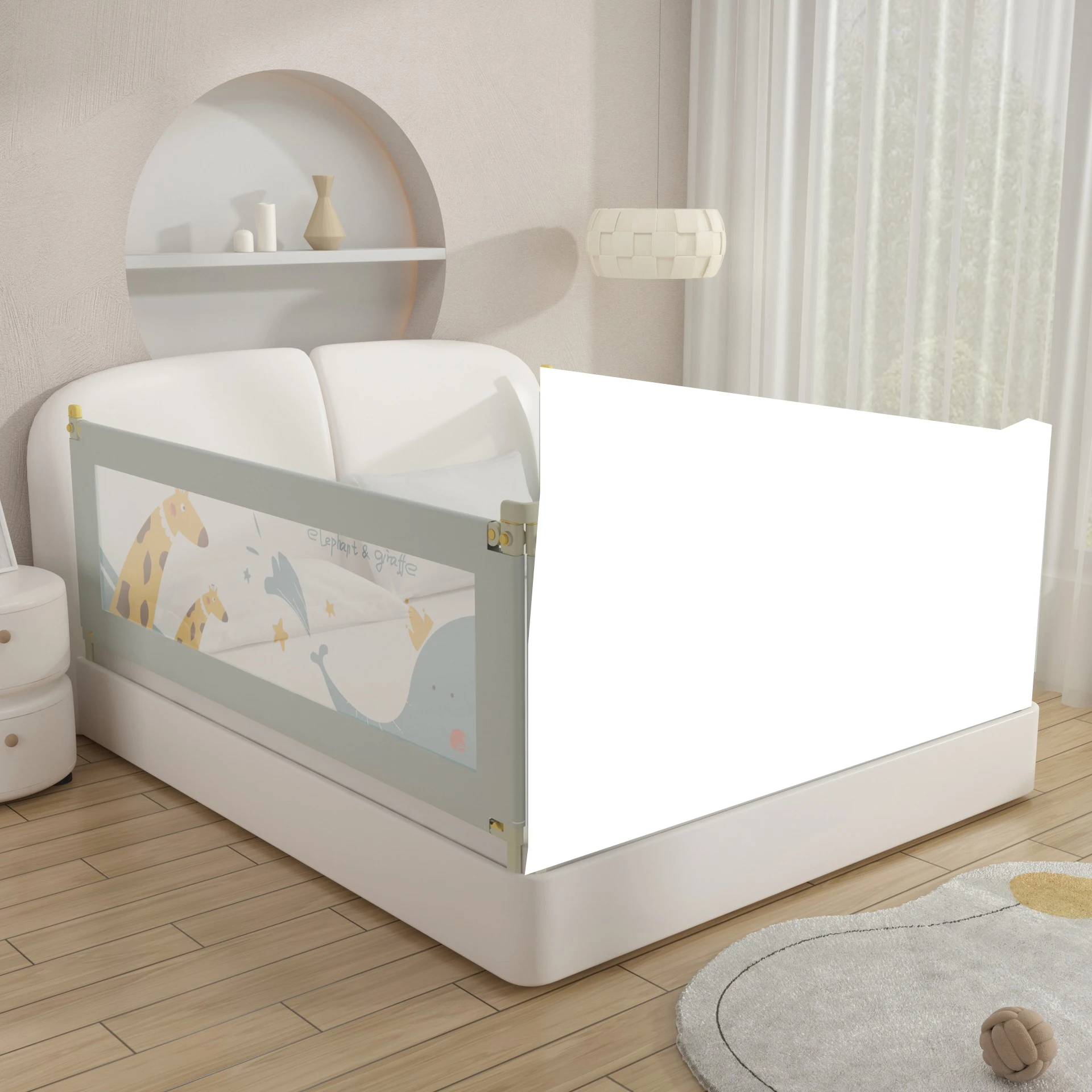 Barandilla de seguridad para cama de bebé, barrera de seguridad para cama de bebé, protector de riel de cama para niños, parachoques para valla de cama (59 pulgadas), 150cm, 1 Uds.