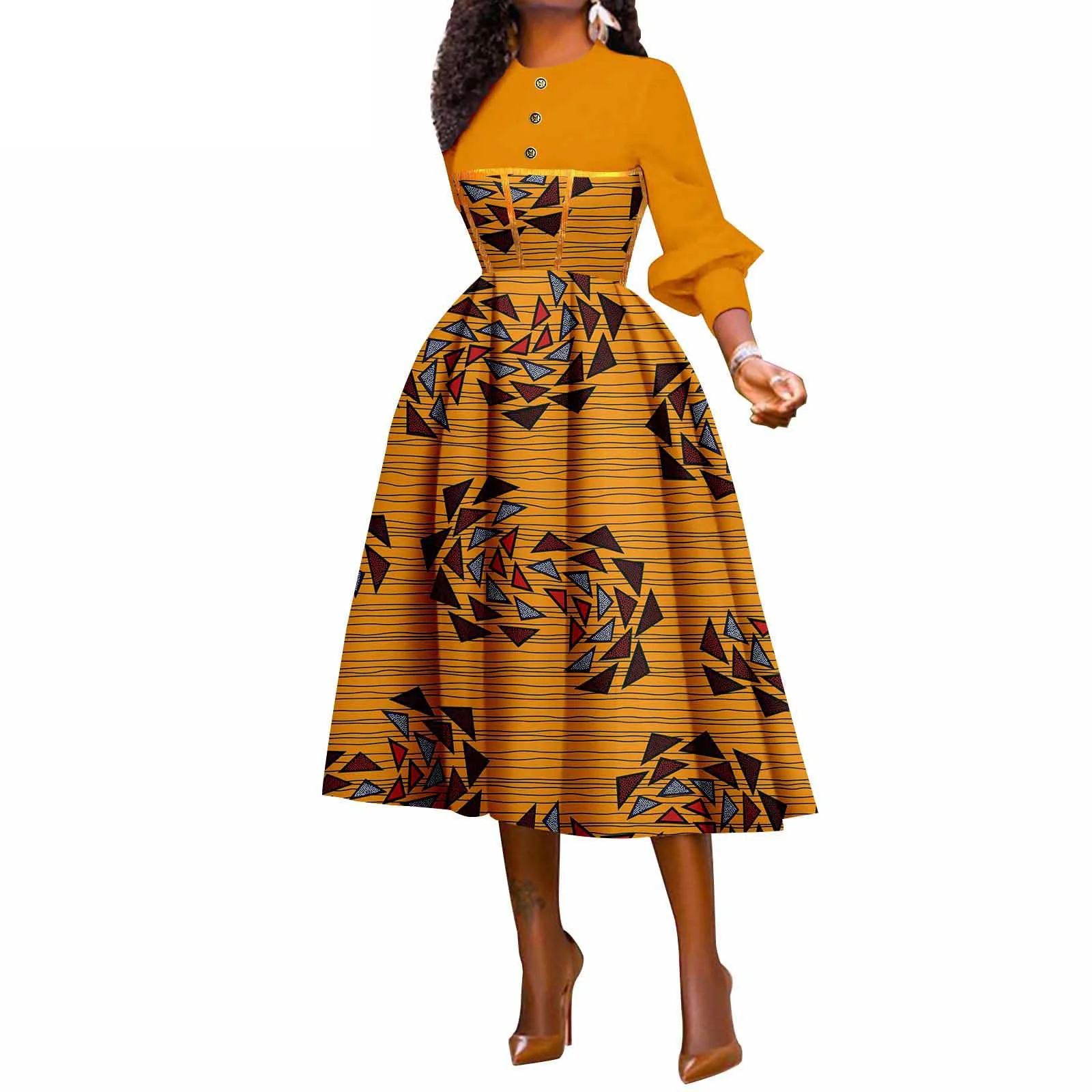 

African Print Dresses Fashion Party Dress Dashiki Outfits Robes Ankara Femme Elegant African Ankle Length Retro Evening Party