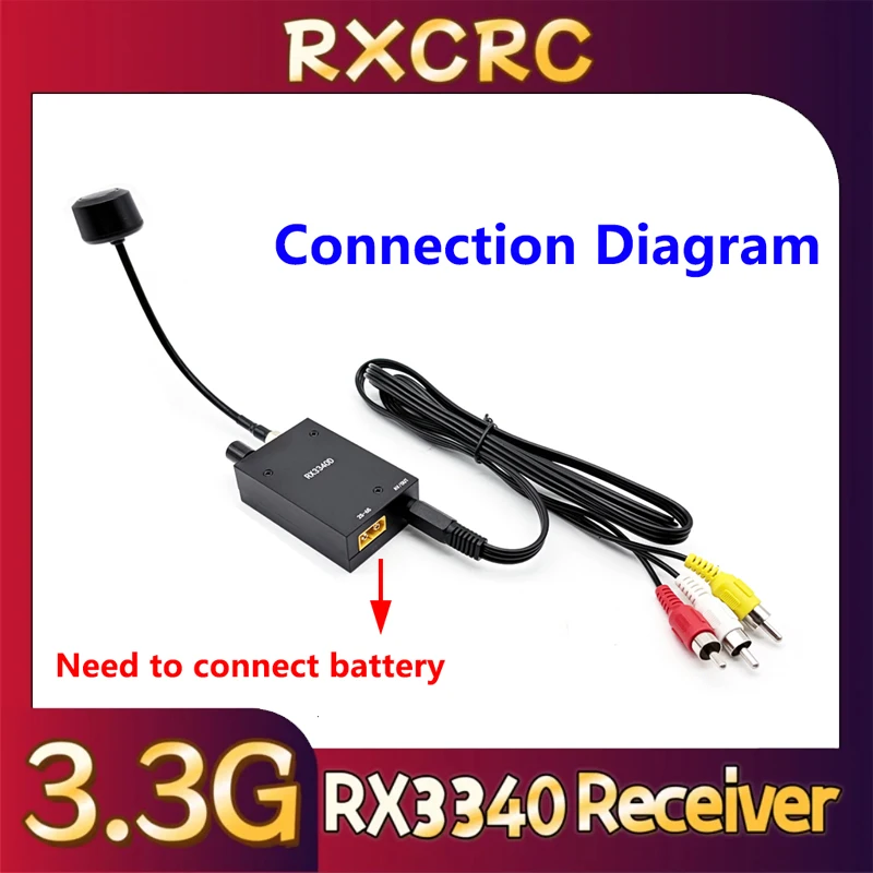 

Модуль приема RXC 3.3G RX3340, поддерживает питание 2-8S, 16 каналов, 3100-3495 МГц. Подходит для FPV-систем дистанционной передачи видео.