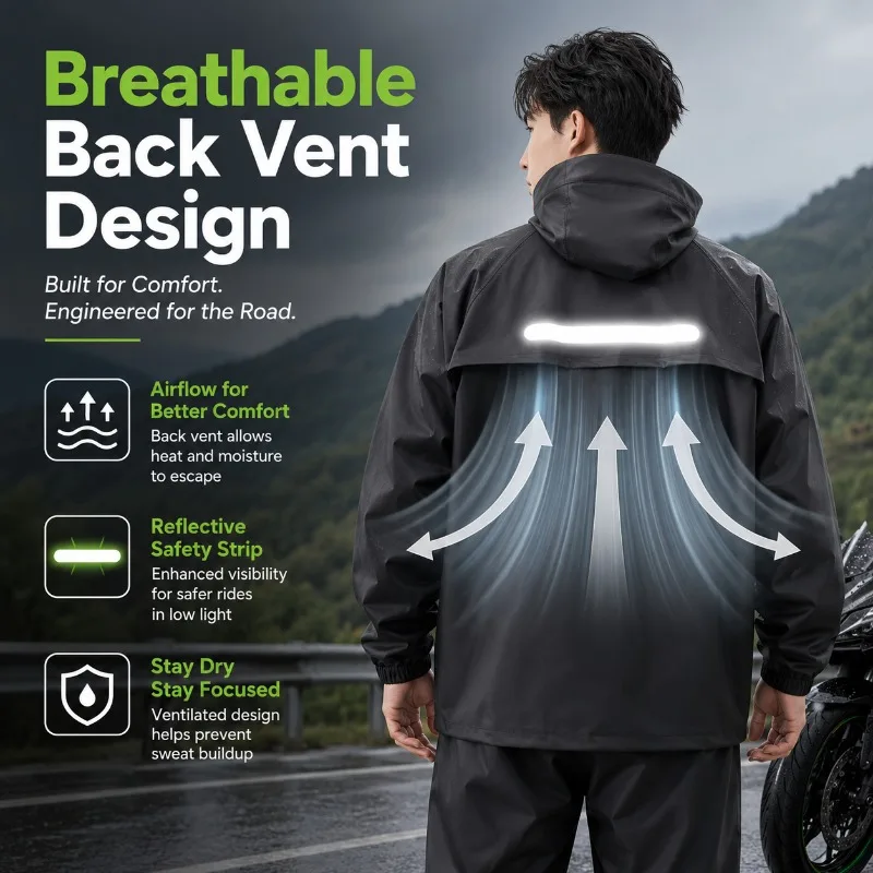 Unisex 2-Piece Waterproof Cycl - Cycling Commuter Rain Jacket review and price