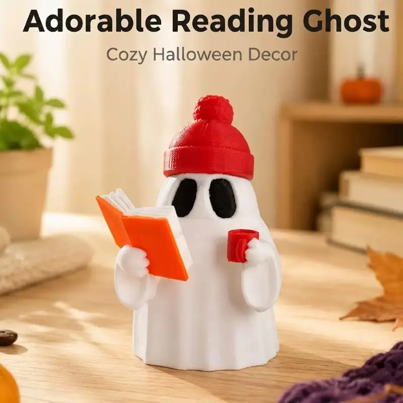 Cute Ghost Reader Figurine Collectible Figurines Ornaments Fashionable And Fun For Christmas Decor Or Living Room/Desk Display