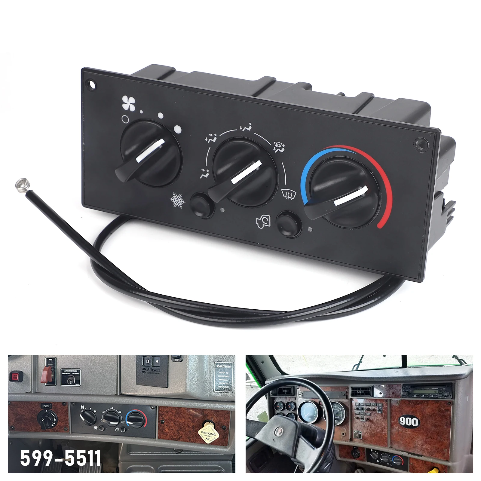 

A/C Heater Climate Control Module 599-5511 F21-1025-100 For 2002-2006 Kenworth T300 C500 W900 T600A Electrical Heater Controls
