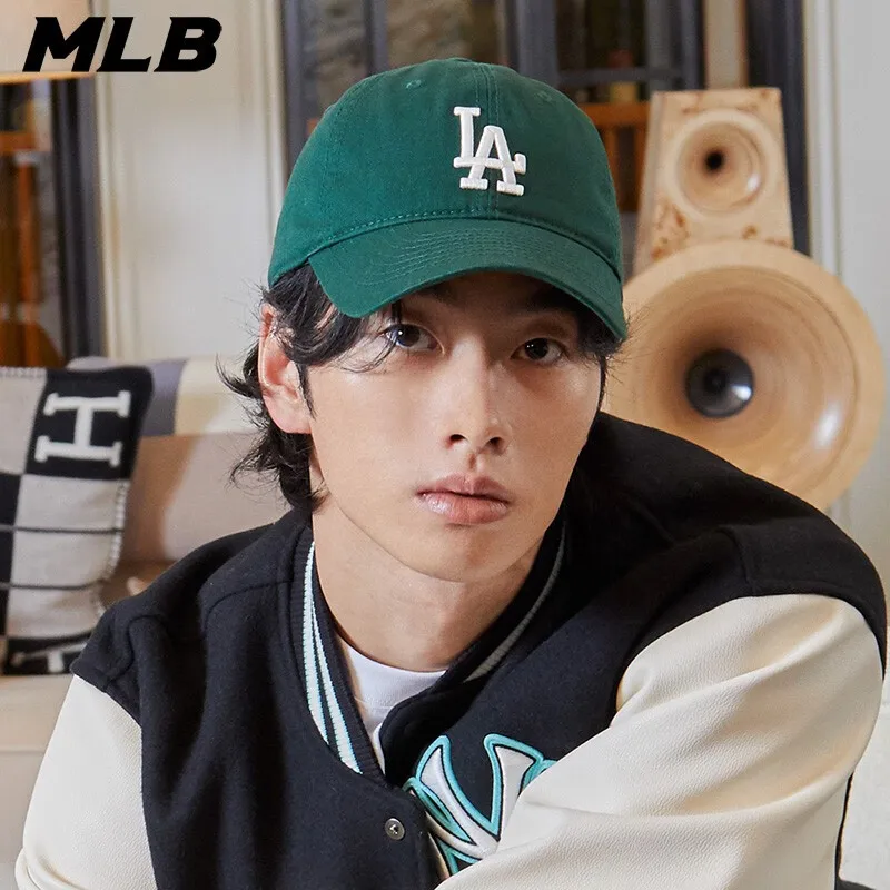 قبعة بيسبول بحروف LA باللون الأخضر من MLB، قبعة شمس متعددة الوظائف للزوجين