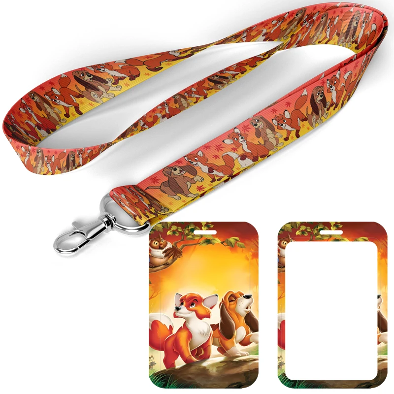 

D1653 Cartoon Cute Fox And Dog Animal Lanyard Neck Rope for Keys ID Badge Holder Hand Strap Keychain Phone Rope Accessories