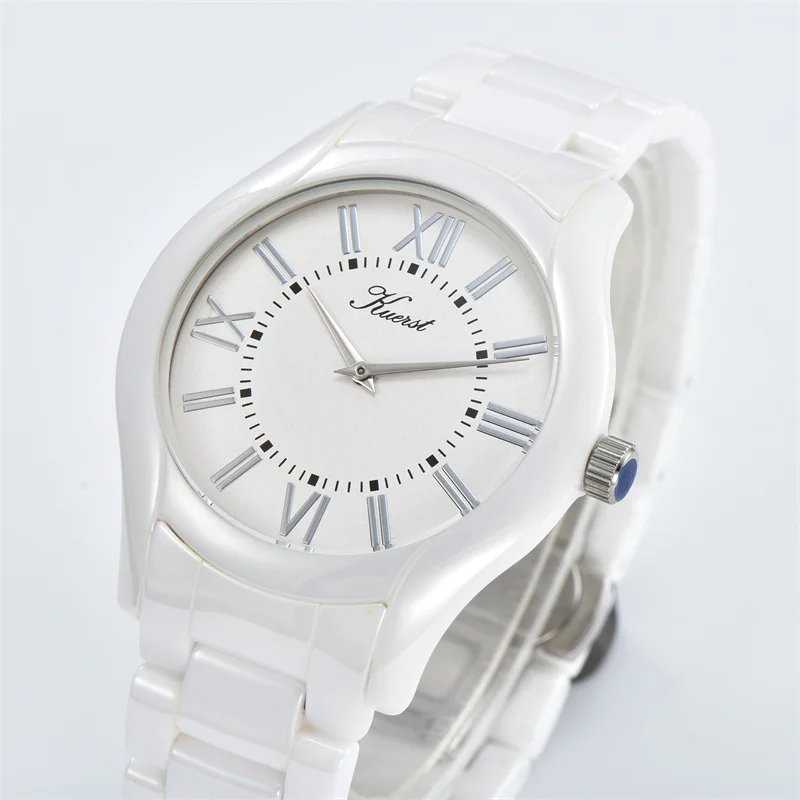 Unisex Keramiek Horloge Heren Zwart Wit Horloge Eenvoudig Quartz Horloge Waterdicht Polshorloge