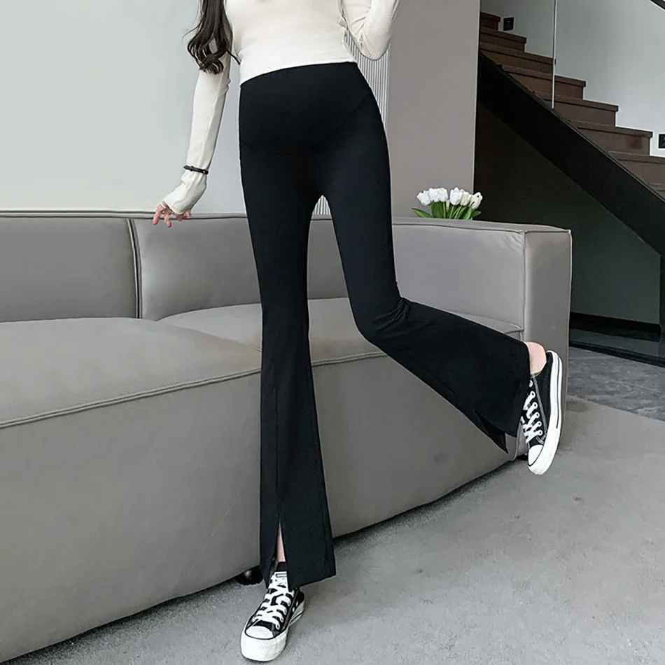 New Fashion Pregnancy Women Clothings Flared Pants Adjustable High Waist Comfortable and Thin Breathable Trousers for Maternity