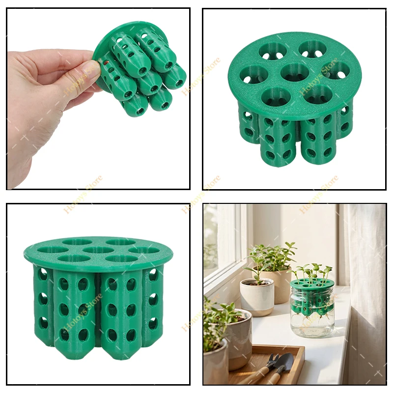 3D Printed Hydroponic Seed Germination Lid Multi Hole Plant Growing Holder For Clear Glass Cup Indoor Kitchen Soilless Planting