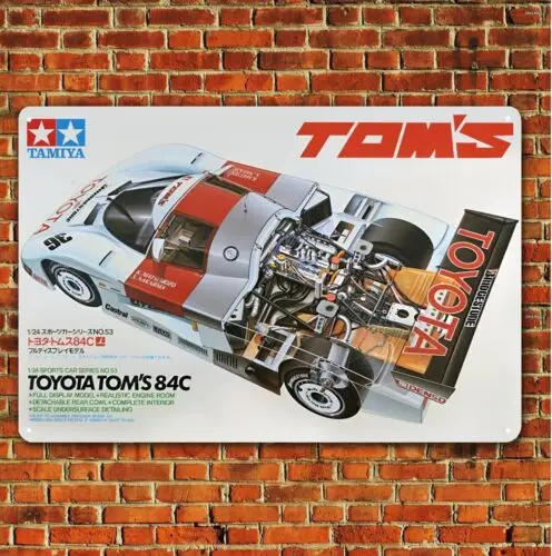 Tamiya Tom's 84c Metal Poster Rc Car Wall Deco Tin Sign Plaque-aluminum