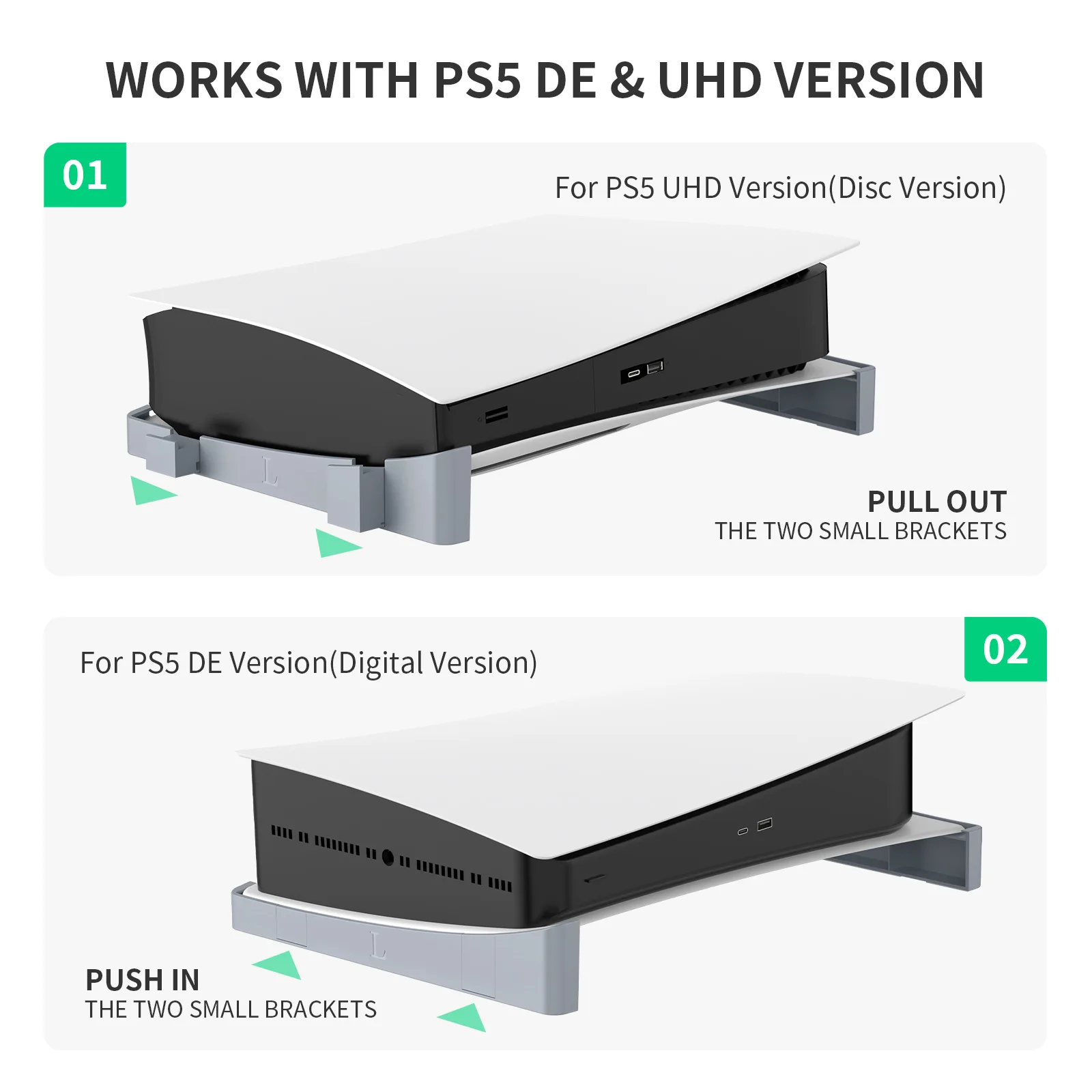 para disco PS5/versión digital Soporte plano para colocar el muelle de almacenamiento PlayStation 5